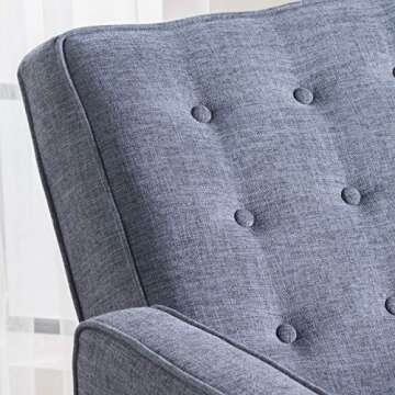 Christopher Knight Home Mervynn Mid-Century Modern Fabric Recliner, Dark Blue