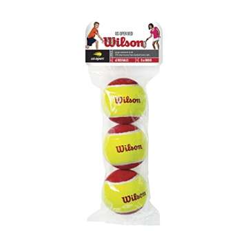 WILSON Youth Tennis Balls - US Open Red, Single Can (3 Balls)