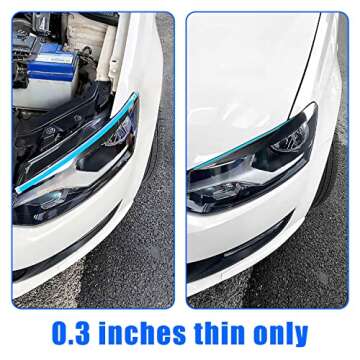 Car LED Daytime Running Light Strip 2Pcs 24 Inch Flexible Dual Colors Auto Lighting Kits Headlight Decorative Lamp LED Turn Signal Lights For Truck SUV Off-road (60CM, White,Yellow)