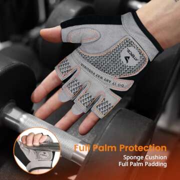 ATERCEL Weight Lifting Gloves – Full Palm Protection & Breathable Design for Gym, Cycling, Exercis...
