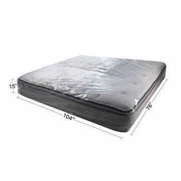uBoxes Moving Supplies King Mattress Cover/Bag 76" x 15" x 104", Clear