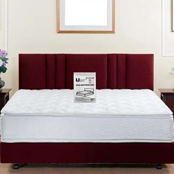uBoxes Moving Supplies King Mattress Cover/Bag 76" x 15" x 104", Clear