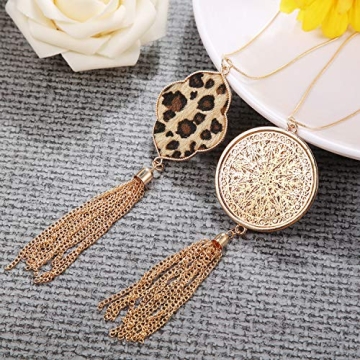 Hicarer Tassel Long Necklaces Set for Women - Chic Style