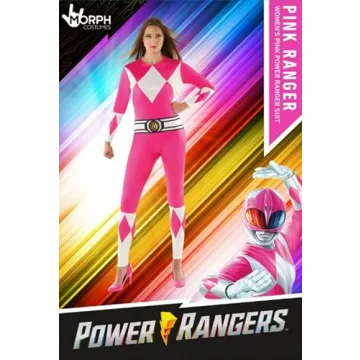 Pink Power Ranger Costume for Adult Women in Large Size