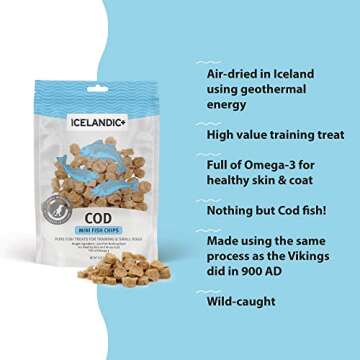 Icelandic+ Mini Cod Fish Chips Training Dog Treat 2.5-oz Bag
