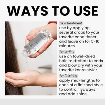 Kenra Moisturizing Oil | Lightweight Hydrating Oil | Absorbs Instantly | Multipurpose Oil For Treating, Styling, & Finishing | Provides Thermal Protection | All Hair Types | 2.7 fl. Oz