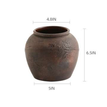 Farmhouse Vase for Home Decor - Terracotta, Rustic, Vintage Charm
