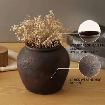 Farmhouse Terracotta Vase for Rustic Home Decor