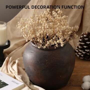 Farmhouse Terracotta Vase for Rustic Home Decor