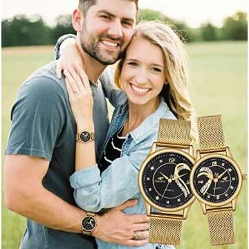 Elegant Stainless Steel Anniversary Watch with Crystals