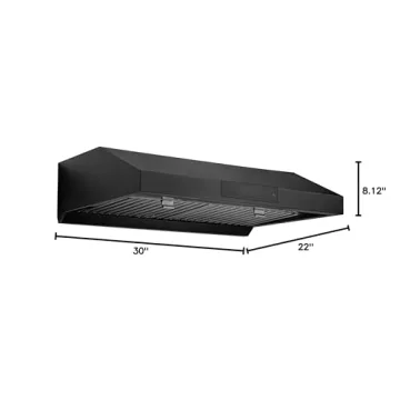 Hauslane 30 Inch Under Cabinet Vent Hood in Black