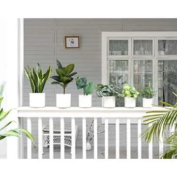 Stylish Mkono 6-Pack Plastic Plant Pots for All Indoor Plants