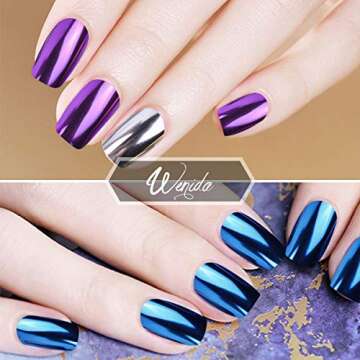 Nail Powder Wenida 8 Colors 1g/Jar Holographic Chrome Mirror Laser Synthetic Resin Pigment Manicure Art Decoration With 8pcs Eyeshadow Sticks