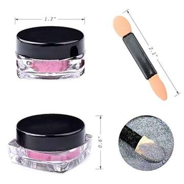 Nail Powder Wenida 8 Colors 1g/Jar Holographic Chrome Mirror Laser Synthetic Resin Pigment Manicure Art Decoration With 8pcs Eyeshadow Sticks