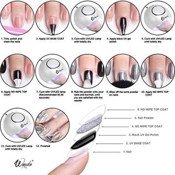 Nail Powder Wenida 8 Colors 1g/Jar Holographic Chrome Mirror Laser Synthetic Resin Pigment Manicure Art Decoration With 8pcs Eyeshadow Sticks