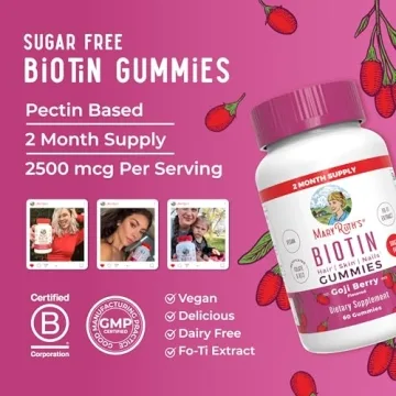 MaryRuth Organics Biotin Gummies Vegan Hair Growth Supplement