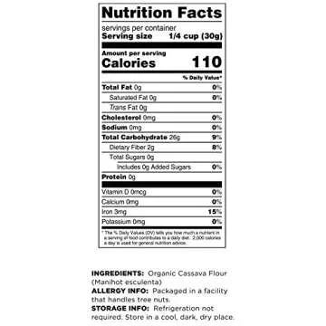 Terrasoul Superfoods Organic Cassava Flour, 2 Lbs - Tested Gluten-Free | Smooth Texture | Wheat Flour Substitute