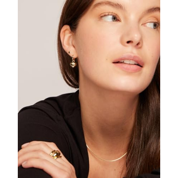 PAVOI Heart Huggie Hoop Earrings - Dainty Gold Plated Charm