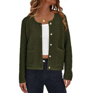 BTFBM Women Cardigan Sweaters Fall Fashion 2024 Button Down Long Sleeve Chunky Knit Open Front Tweed...