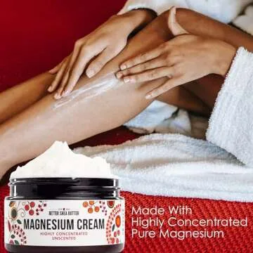 Magnesium Good Night Cream | Relieves Muscle Tension and Leg Cramps | Night Lotion Safe for Pregnancy, Kids and Babies | Organic and Natural Ingredients| Vegan, US made | (Unscented)