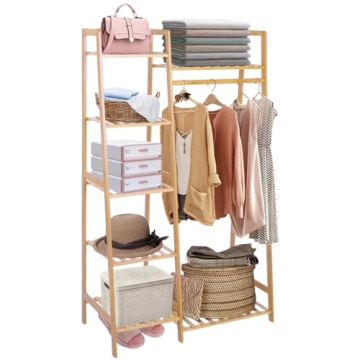 Ufine Bamboo 7-Tier Garment Rack Heavy Duty Storage