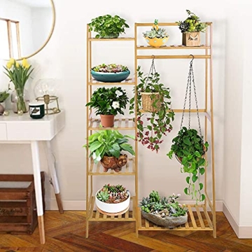 Ufine Bamboo 7-Tier Garment Rack Heavy Duty Storage