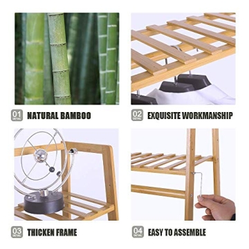 Ufine Bamboo 7-Tier Garment Rack Heavy Duty Storage