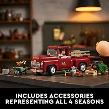 LEGO Icons Pickup Truck 10290 Building Set for Adults, Vintage 1950s Model with Seasonal Display Accessories, Creative Activity, Collector's Gift Idea (1677 Pieces)