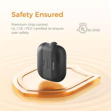 OCOOPA HeatCube Hand Warmers Rechargeable, Ultra Light& Compact Electric Handwarmers for Women Kids, 3 Levels Heating, Safety Alarm, Flash Light, Reusable for Outdoor Activities, Warm Gifts