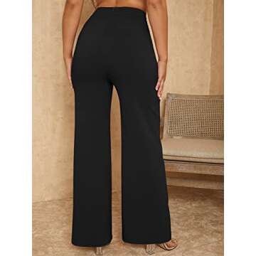 SweatyRocks Women's Overlap Waist Seam Front Palazzo Wide Leg Pants - Chic and Comfortable