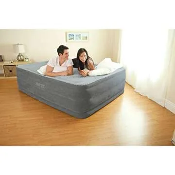 Intex Queen Comfort High Rise Dura-Beam Air Bed Mattress w/Built-In Pump 64417E