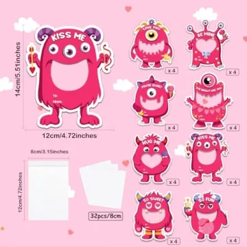 Mczan Valentines Day Cards 32 Pack for Kids Classroom