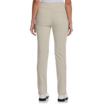 PGA TOUR Women's Regular Pull-on Golf Pant with Tummy Control (Size X-Small-XX-Large), Silver Lining