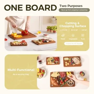 Bamboo Cutting Board Set - 3-Piece Kitchen Essential