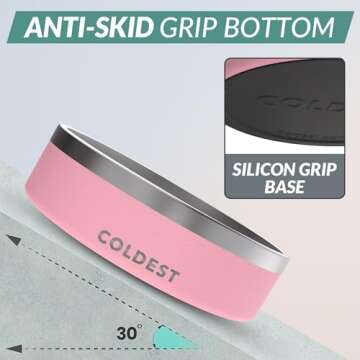 Coldest Dog Bowl - Anti Rust Metal & Non Slip Dog Bowls Large, Spill Proof Heavy Duty 3 Layers Insul...