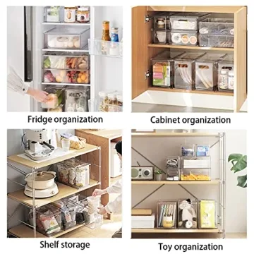 MineSign Stackable Fridge Organizer Set of 3 Bins