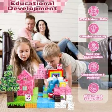 Annexfun Magnetic Blocks - 100PCS Magnetic Building Blocks Unicorn Magnetic Cubes - Magnetic Toys for Montessori Toddler Christmas Birthday Gifts - STEM Sensory Toys for 3 4 9 10 Year Old Girl