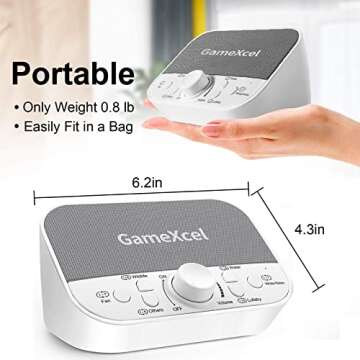 Portable Sound Machine, White Noise Machine with 38 Sounds & Dual Speakers, USB Charger, Timer & Memory - Magicteam Sleep Therapy, Noise & Sleep Machines for Baby, Kids, Adults Home Office Travel