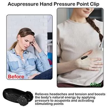 2Pcs Migraine Pressure Point Clip, Headache Relief Acupressure Hand Clip, LI4 Acupressure Point Clips Relief Tension Anxiety Device, Stress Alleviation, Acuplus Relief