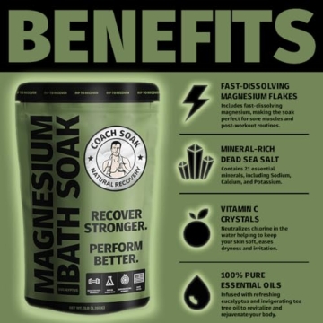 Coach Soak Recovery Bath Soak - Natural Magnesium Flakes 3lbs