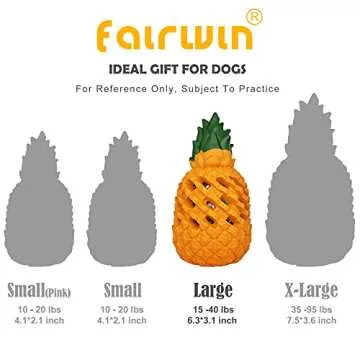 FAIRWIN Dog Chew Toys for Aggressive Chewers Large Breed Lifetime Replacement Indestructible Bite-Resistant Tough Treat Dispensing Dog Toys for Boredom Food Grade Pineapple Teething Toy
