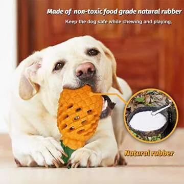 FAIRWIN Dog Chew Toys for Aggressive Chewers Large Breed Lifetime Replacement Indestructible Bite-Resistant Tough Treat Dispensing Dog Toys for Boredom Food Grade Pineapple Teething Toy