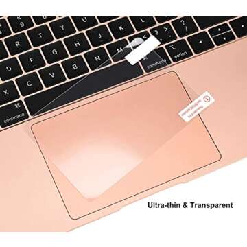[2PCS] Trackpad Protector Skin for 2021 2020 MacBook Air 13 Inch A2337 M1 A2179 A1932 Touch Pad Cover Skin Anti-Scratch Anti-Water for MacBook Air 13 Inch A2337 A2179 A1932 Touch ID Accessories, Clear