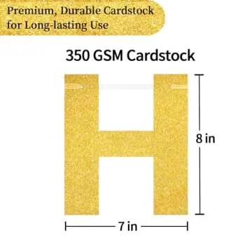 LITAUS Happy Birthday Banner 9ft Gold Glitter - Pre-Strung No DIY Backdrop Sign for Parties, Adults, Kids, Boys & Girls - Reusable Birthday Decorations & Party Supplies