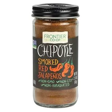 Frontier Co-op Ground Chipotle, 2.15 Ounce, Dried, Smoked Peppers, Rich Aroma, Smokey & Earthy For Southwest & Mexican Foods