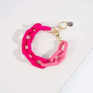 Colorful Summer Chunky Link Bracelets Trendy Minimalist Rainbow Candy Color Resin Link Bracelet Thic...