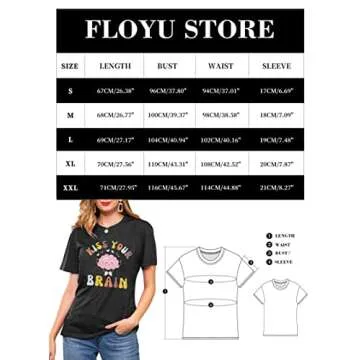 FLOYU Women Teacher Shirts Kiss Your Brain Teacher Shirt Special Education Teacher Tops Casual Teacher Life Clothes Dark Grey