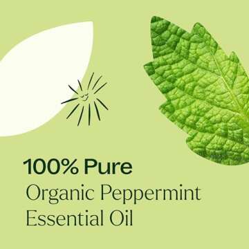 Plant Therapy Organic Peppermint Essential Oil 100% Pure, USDA Certified Organic, Undiluted, Natural Aromatherapy, for Diffusion, Skin, Hair, Therapeutic Grade 30 mL (1 oz)