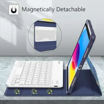 Fintie Keyboard Case for iPad A16 & 10th Gen - Ocean Marble