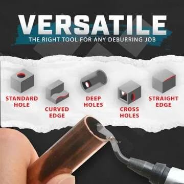 AFA Tooling - Deburring Tool with 10 Extra High Speed Steel Swivel Blades - Works on Metal, Resin, PVC Pipes, Copper, Plastic and 3D Printed Edges - Plumbing & 3D Printing Burr Removal Reamer Tool